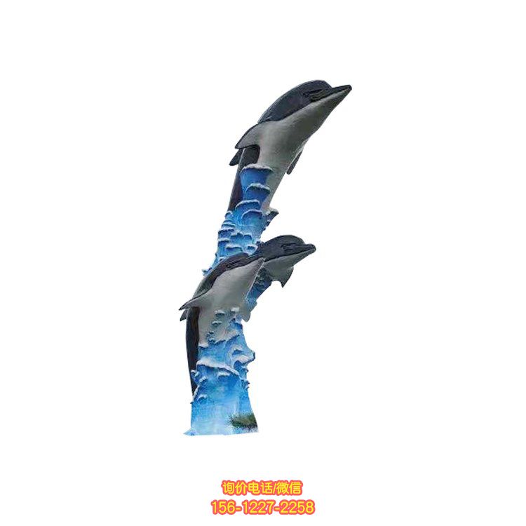 玻璃鋼海豚動物雕塑，為廣場景觀帶來新鮮感