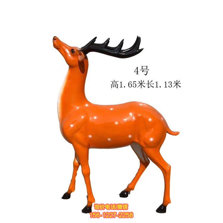 玻璃鋼仿真梅花鹿雕塑，點綴園林美景