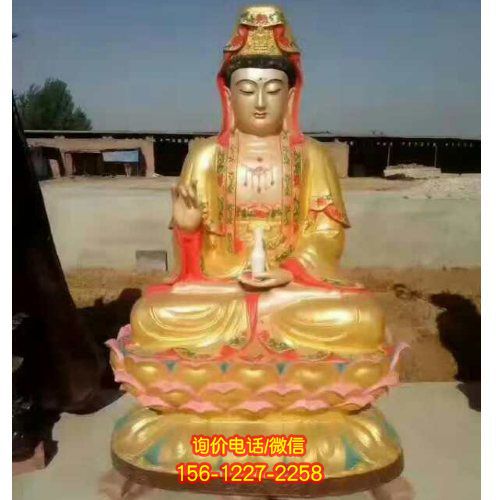 玻璃鋼觀音雕塑，靜默守護(hù)寺廟