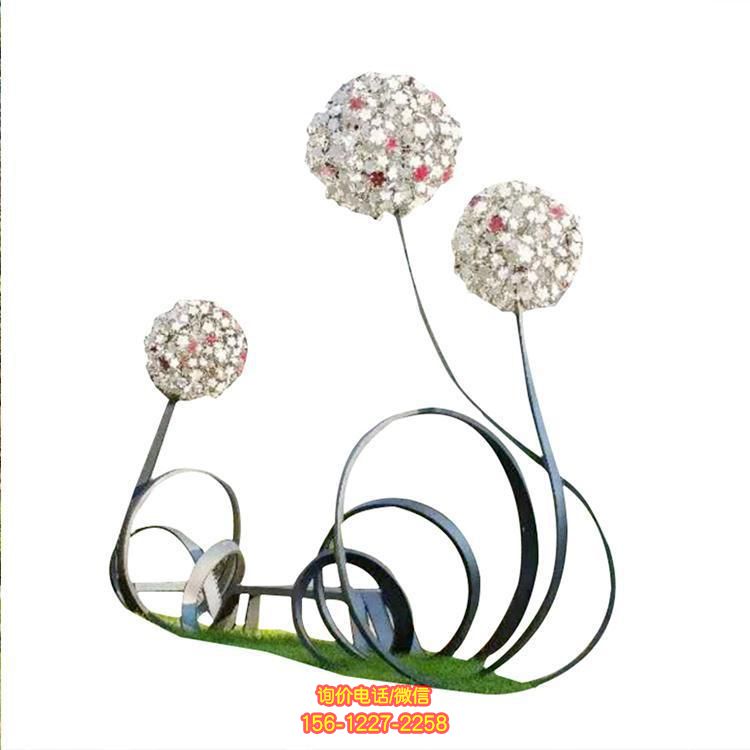 蒲公英不銹鋼雕塑，景觀植物裝飾廣場公園