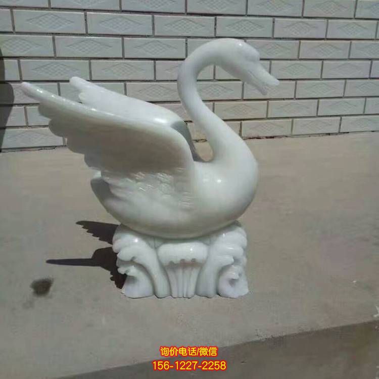 庭院天鵝噴泉雕塑，景觀優雅動人