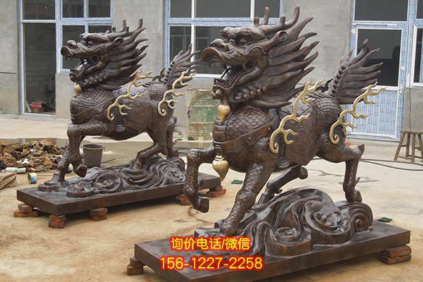 麒麟雕塑-戶外廣場大型景觀不銹鋼仿銅麒麟雕塑 麒麟雕塑-戶外廣場大型景觀不銹鋼仿銅麒麟雕塑