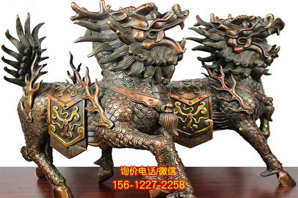 麒麟雕塑-不銹鋼仿銅創(chuàng)意一對神獸麒麟雕塑 麒麟雕塑-不銹鋼仿銅創(chuàng)意一對神獸麒麟雕塑