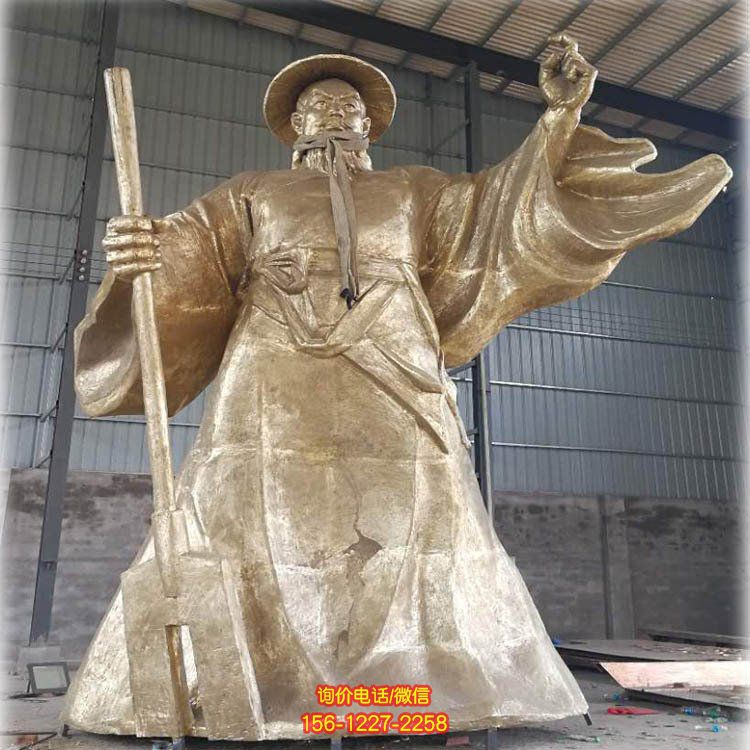 戶外廣場(chǎng)大型不銹鋼噴金烤漆人物景觀