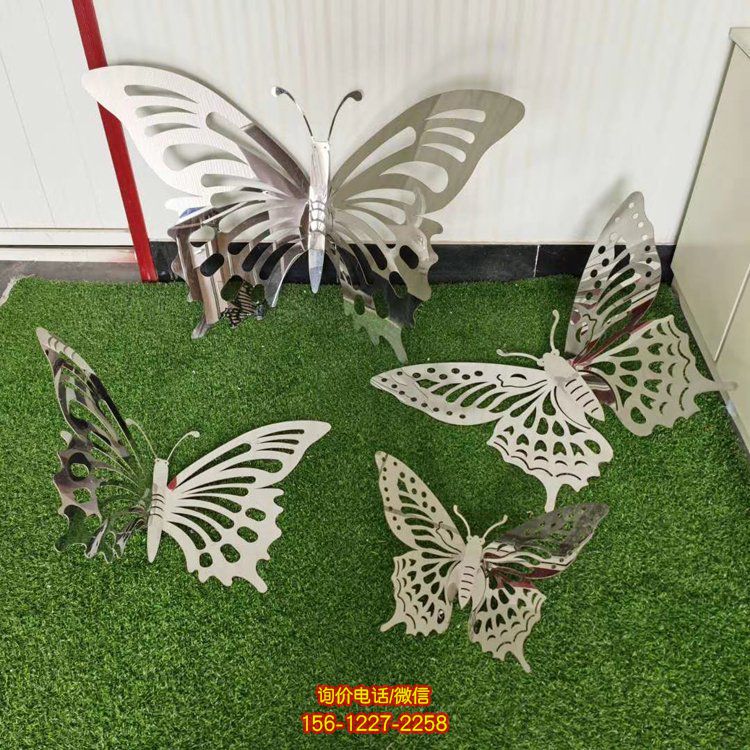 不銹鋼鏤空蝴蝶酒店門口水景噴泉創意擺件