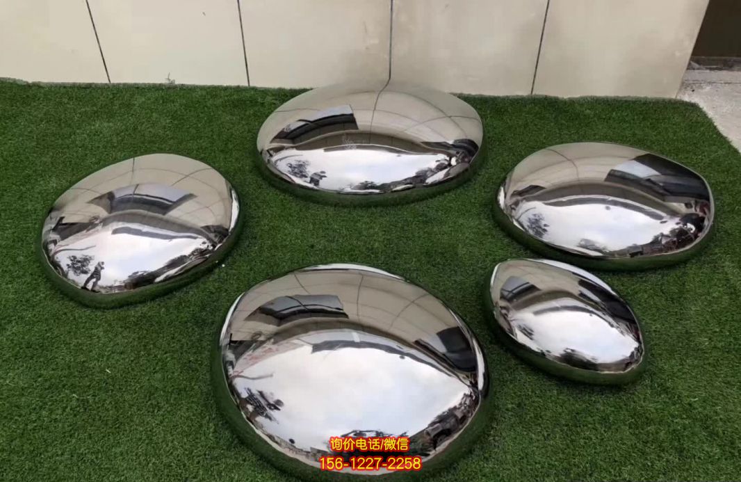 公園售樓處不銹鋼鏡面白鋼創意抽象藝術裝飾品擺件