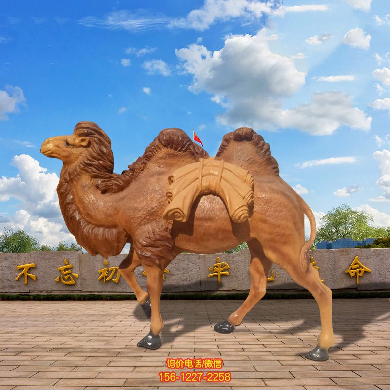 廣場(chǎng)街道擺放的棕色的玻璃鋼創(chuàng)意駱駝雕塑 廣場(chǎng)街道擺放的棕色的玻璃鋼創(chuàng)意駱駝雕塑