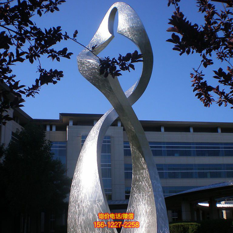 不銹鋼抽象景觀雕塑，鏤空人形景觀雕塑