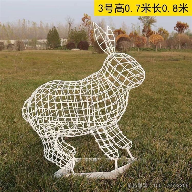 不銹鋼鏤空兔子雕塑 不銹鋼鏤空兔子雕塑