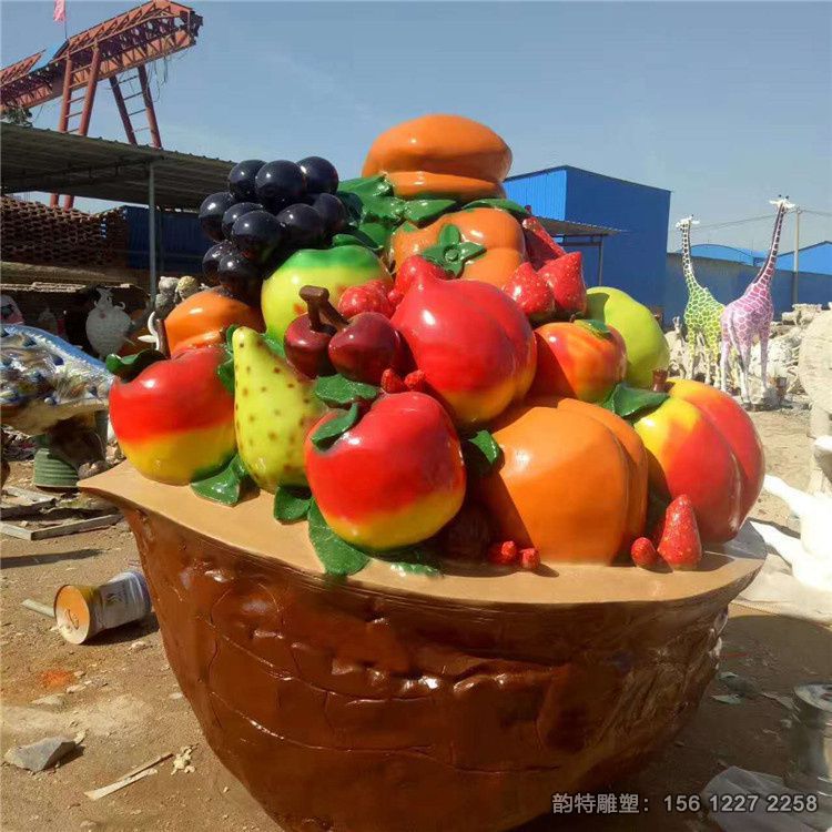 大型玻璃鋼水果籃子雕塑 大型玻璃鋼水果籃子雕塑