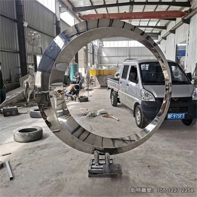 不銹鋼月亮圓環雕塑 不銹鋼月亮圓環雕塑