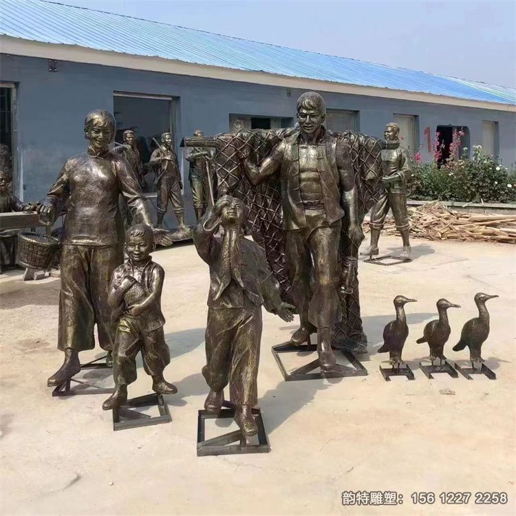 漁業文化主題雕塑 玻璃鋼捕魚人物雕像 漁業文化主題雕塑 玻璃鋼捕魚人物雕像