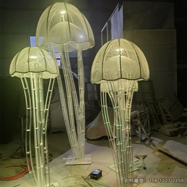 水母雕塑 鏤空發光水母雕塑 水母雕塑 鏤空發光水母雕塑