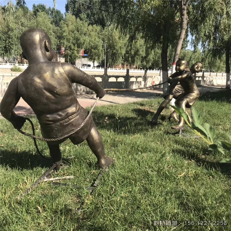 小孩拔河雕塑05 小孩拔河雕塑05