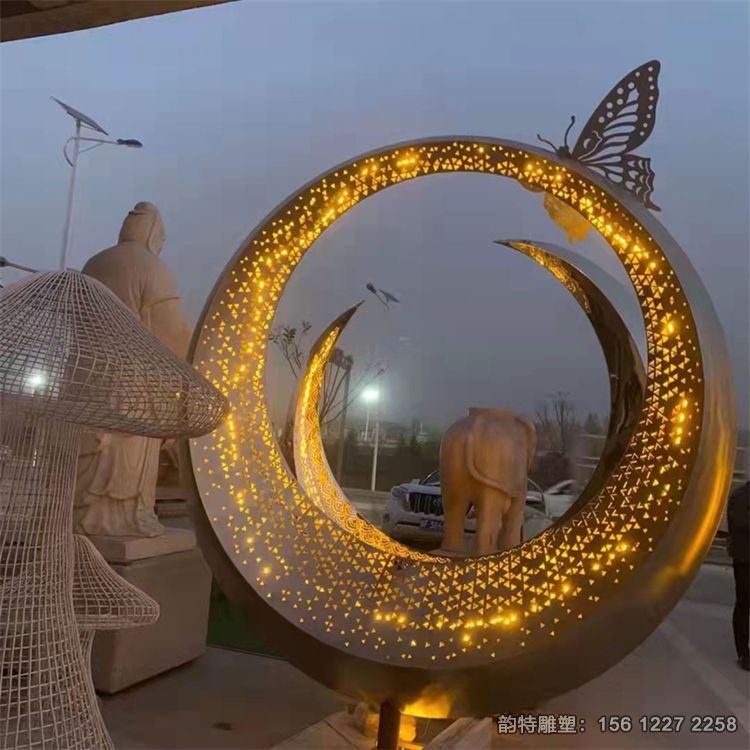 不銹鋼月亮圓環雕塑84 不銹鋼月亮圓環雕塑84