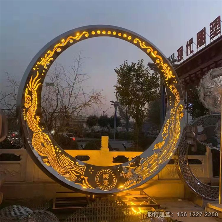 不銹鋼月亮圓環雕塑86 不銹鋼月亮圓環雕塑86