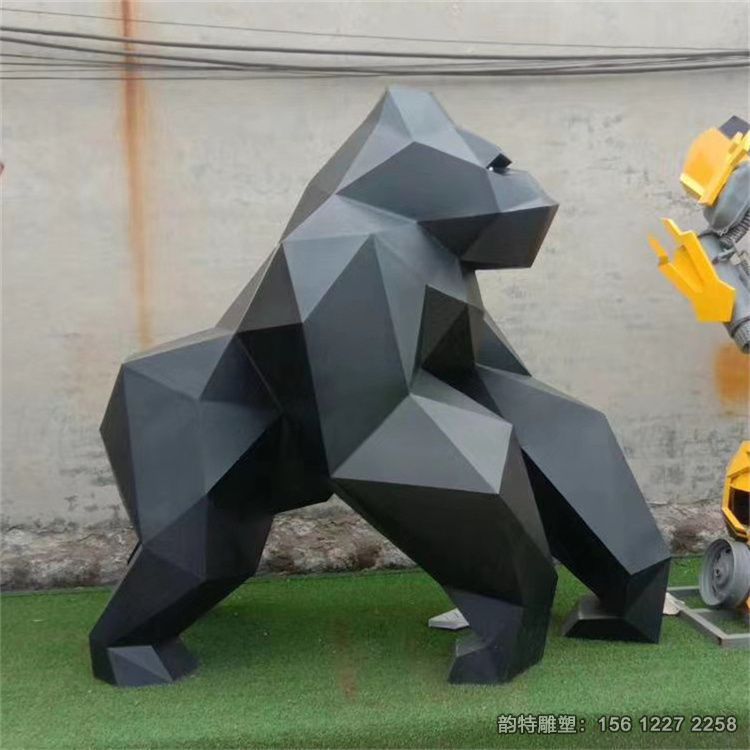 不銹鋼切面猩猩雕塑,抽象大猩猩雕塑 不銹鋼切面猩猩雕塑,抽象大猩猩雕塑