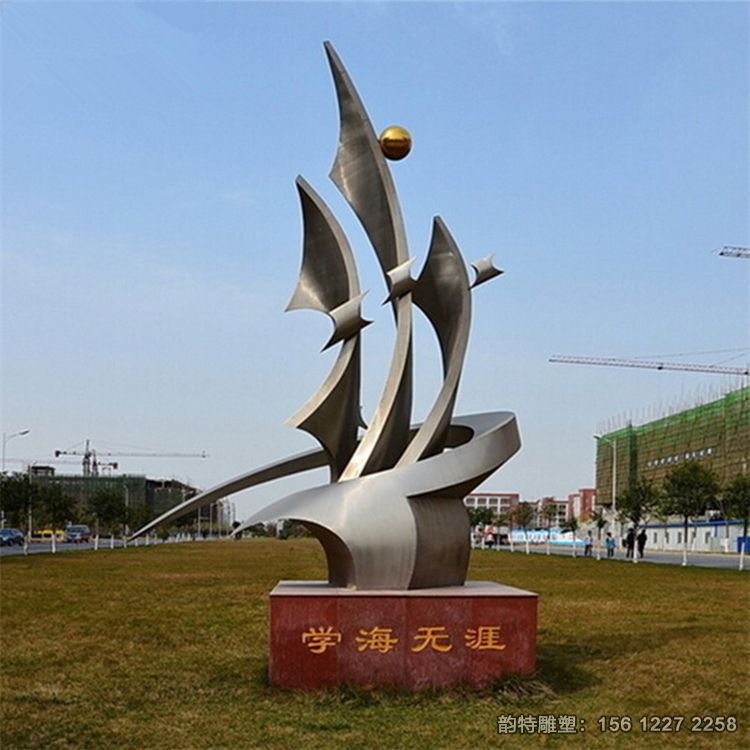 城市廣場(chǎng)不銹鋼海鷗雕塑，大型抽象海鷗雕塑