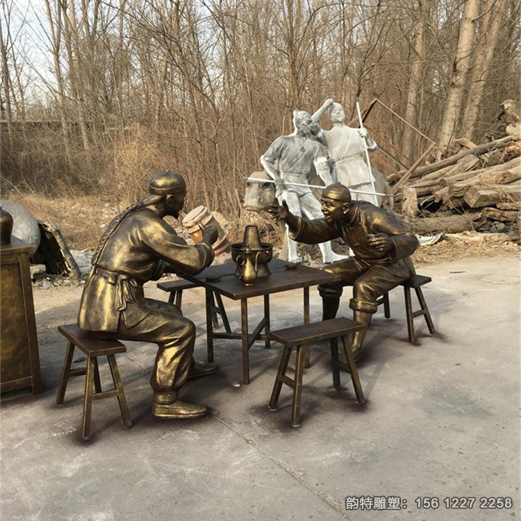 玻璃鋼吃飯人物雕塑定制,各種造型的喝酒劃拳人物雕塑案例 玻璃鋼吃飯人物雕塑定制,各種造型的喝酒劃拳人物雕塑案例