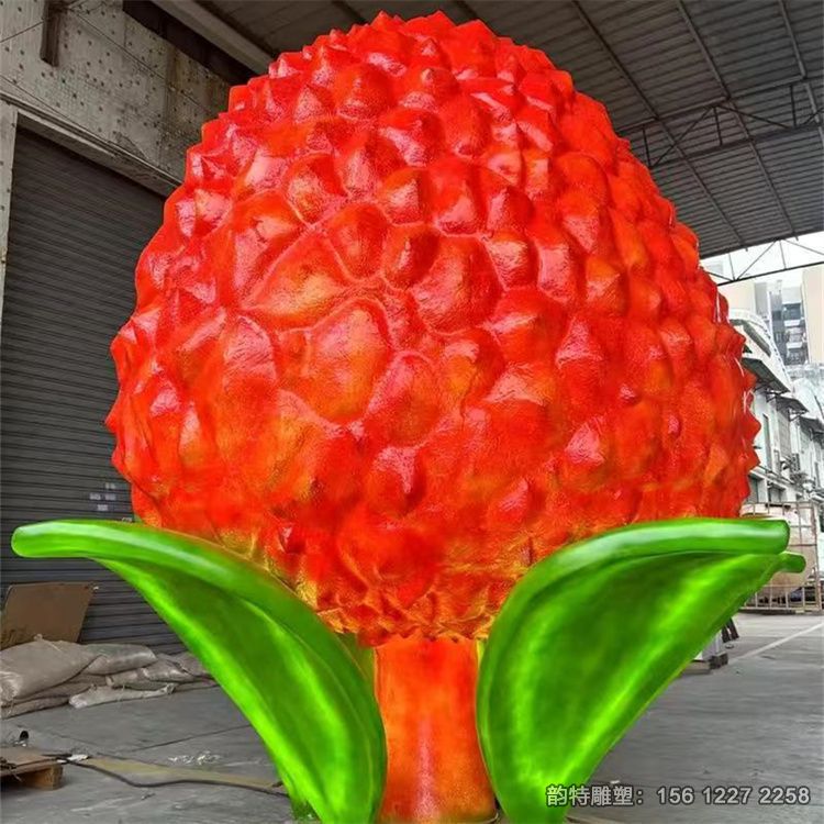 大型荔枝雕塑真實案例參考，仿真荔枝主題雕塑