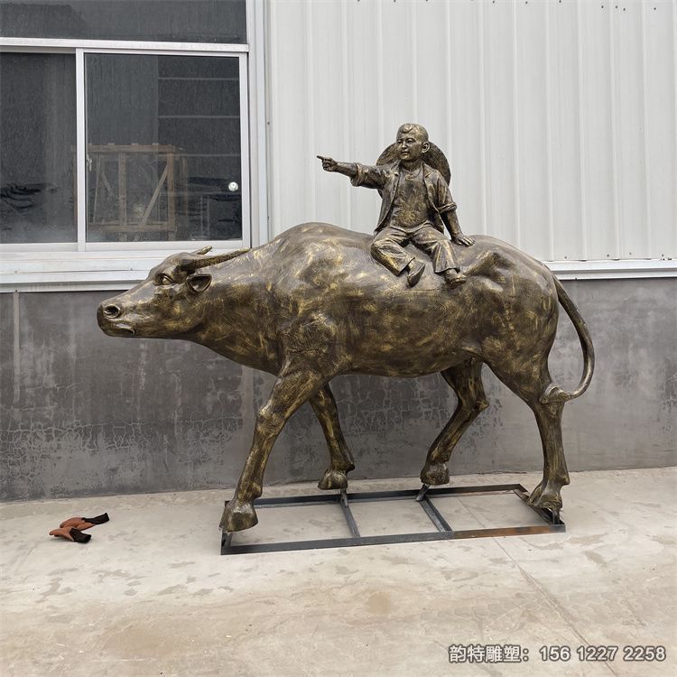 牧童騎黃牛雕塑,傳統(tǒng)民俗文化雕塑 牧童騎黃牛雕塑,傳統(tǒng)民俗文化雕塑