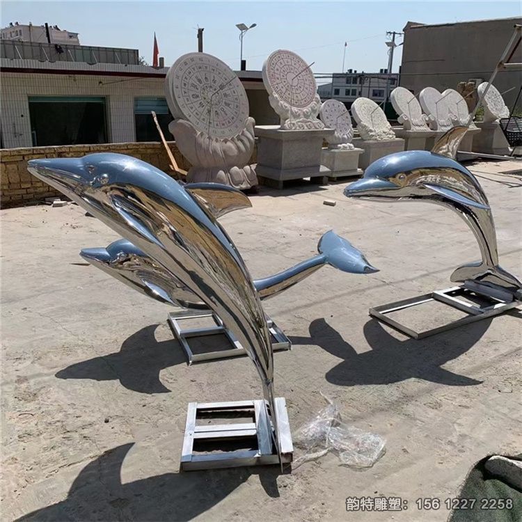 鏡面海豚雕塑 不銹鋼海豚雕塑 鏡面海豚雕塑 不銹鋼海豚雕塑