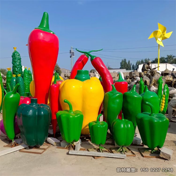 柿子椒雕塑真實案例 玻璃鋼仿真辣椒雕塑 柿子椒雕塑真實案例 玻璃鋼仿真辣椒雕塑