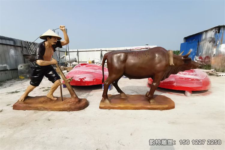 牛拉犁雕塑 玻璃鋼農(nóng)耕文化雕塑 牛拉犁雕塑 玻璃鋼農(nóng)耕文化雕塑