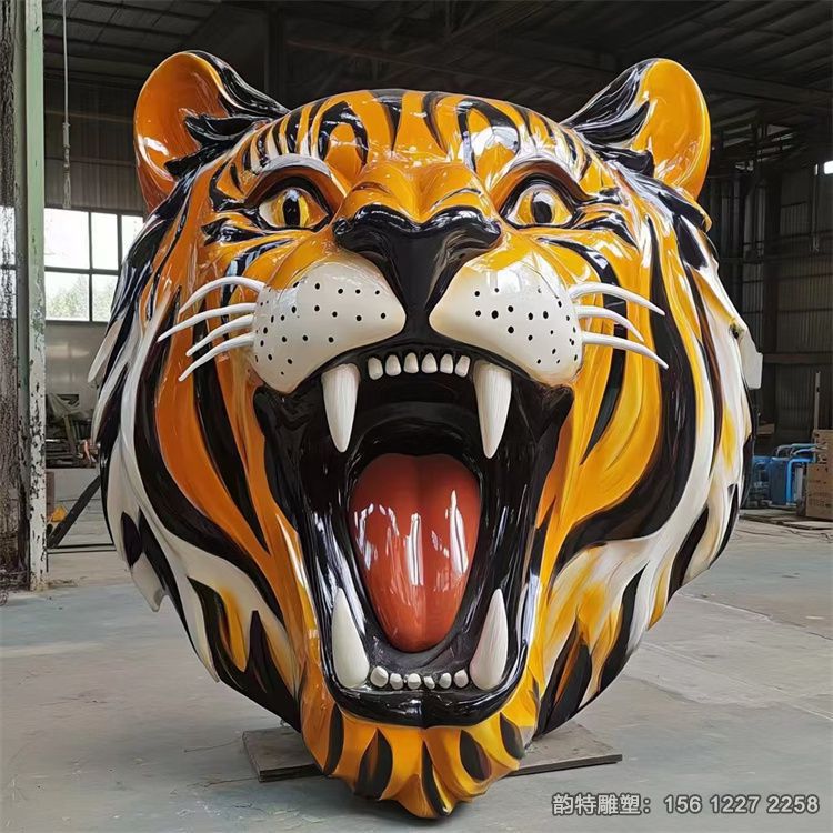 仿真老虎頭雕塑模型 玻璃鋼老虎頭雕塑 仿真老虎頭雕塑模型 玻璃鋼老虎頭雕塑