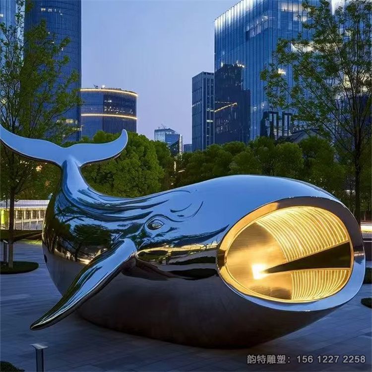 不銹鋼鯨魚雕塑 水景海洋生物定制廠家 不銹鋼鯨魚雕塑 水景海洋生物定制廠家