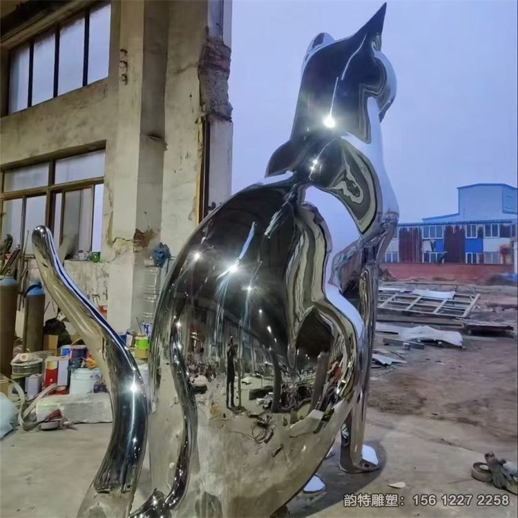 鏡面不銹鋼貓雕塑定制廠家 鏡面不銹鋼貓雕塑定制廠家